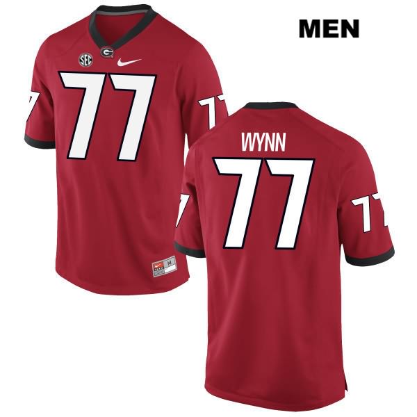 Georgia Bulldogs Men's Isaiah Wynn #77 NCAA Authentic Red Nike Stitched College Football Jersey UYM1756DQ